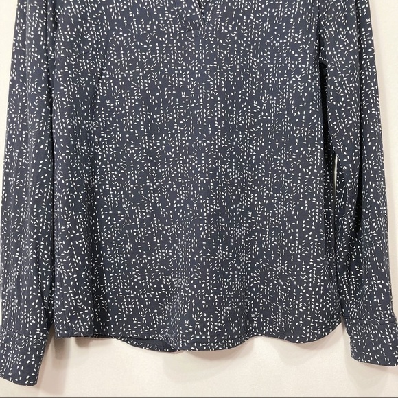 Sandwich Leaf Print Split Neck Long Sleeve Blouse Size M - Picture 3 of 14